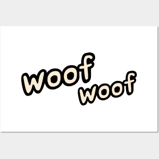 woof woof text big dog barking Posters and Art